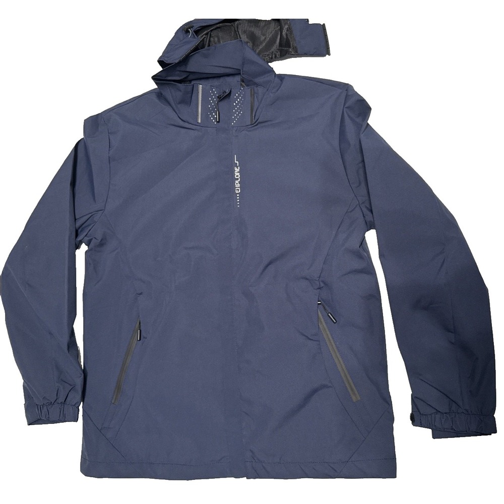 Rciityk Rain Jacket Mens XL Dark Blue Brand New Windbreaker Lightweight Hooded